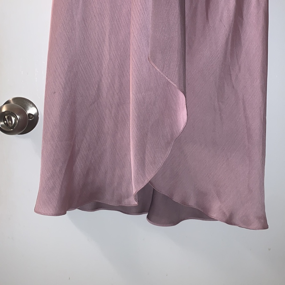 Pale pink/ light purple formal criss cross beaded rhinestone dress - Picture 7 of 11